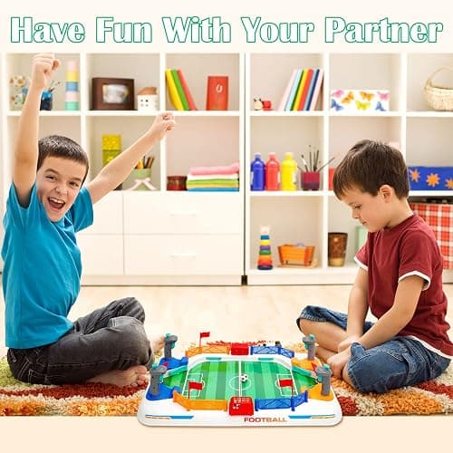 COUOMOXA Soccer Board Game for Kids: Mini Foosball Table Game - Interaction Soccer Toys for 3 4 5 6 7 8-12 Year Old Indoor Family Playroom Party - Perfect Birthday Sports Gift for Boys Girls thumbnail 5