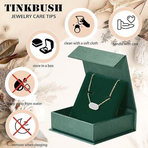 Tinkbush Pendant Necklace for Women,Simple and Elegant,Adjustable Chain,14K Gold Plated with 1 Delicate Cluster Stone,Gift Bag and Jewelry Box,Christmas Birthday Party Gift For Women thumbnail 5
