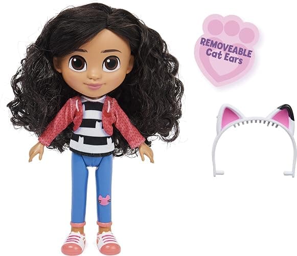 Gabby's Dollhouse 8-inch Gabby Girl Doll | 8-Inch Gabby Doll, Realistic Details, Removable Cat Ears, Soft & Curly Hair, Kids Toys for Girls & Boys Ages 3+ thumbnail 4