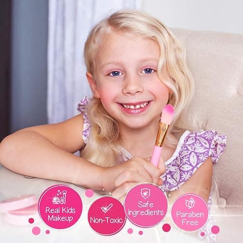 Kids Real Makeup Kit with Pink Unicorn Purse, Non Toxic Washable Make Up Set - Unicorn Toys for Girls Age 4-6, 5 Year Old Girl Birthday Gift Ideas, Toddler Little Girl Gifts 3 4 5 6 7 8 9 10 Years Old thumbnail 2