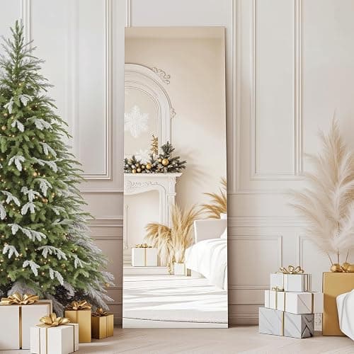 Kosmonia Full Length Mirror, 56"x18" Frameless Floor Mirror w/Distortion Free, HD Reflection, Standing or Leaning Full Body Mirror for Bedroom, Hanging Mounted for Living Room Cloakroom - Image 1