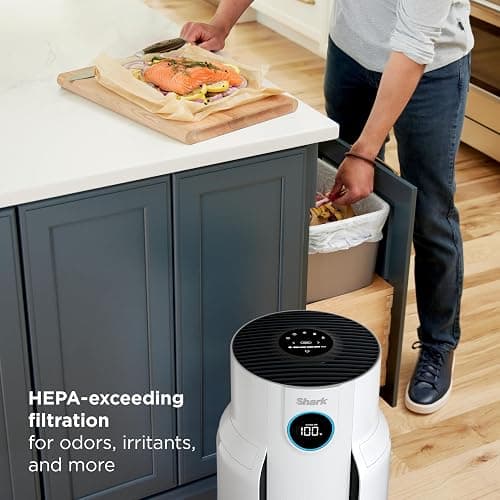 Shark Air Purifier for Home, NeverChange, for Large Room, HEPA-Exceeding Filter, Captures Pollutants, Pet Dander, Dust, Odor, Smoke, and More, Odor Neutralizer, HP152, Charcoal thumbnail 6