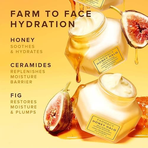 Farmacy Ceramide Face Moisturizer - Honey Halo Hydrating Facial Moisturizer for Dry Skin - Plumps, Soothes + Restores Skin with Potent Ceramides + Buckwheat Honey for a Dewy, Healthy Glow (50ml) thumbnail 6
