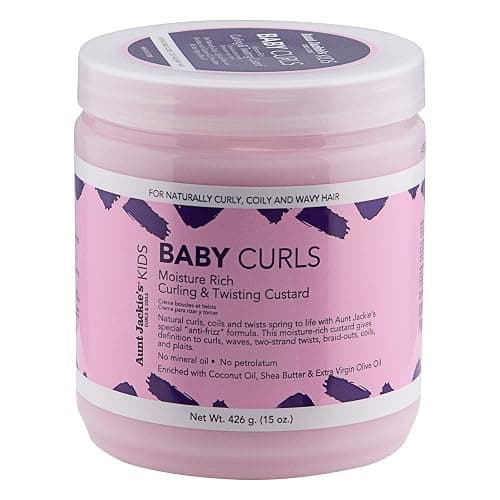 Aunt Jackie's Kids Baby Curls, Moisture Rich Curling and Twisting Custard for Naturally Curly, Coily and Wavy Hair, 15 oz - Image 1