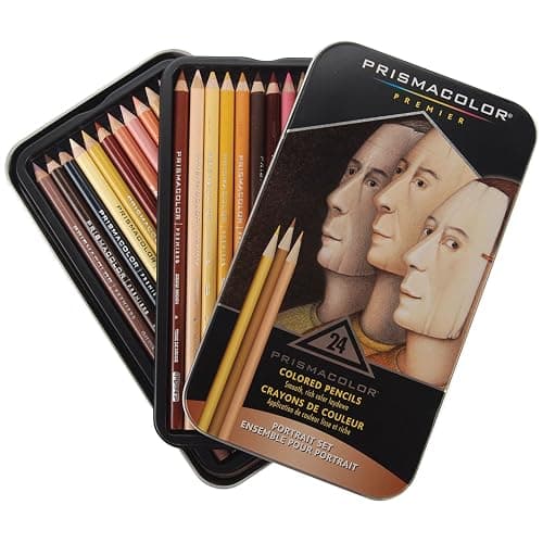 Prismacolor 2508R Premier Colored Pencil Portrait Tin, Set of 24 Assorted Colors with Case - Image 1