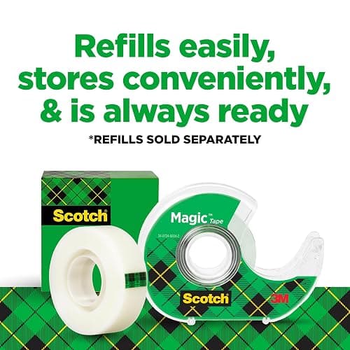 Scotch Magic Tape, Invisible, Home Office Supplies and Back to School Supplies for College and Classrooms, 6 Tape Rolls with Dispensers thumbnail 7