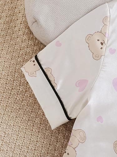 MyFav Girls Pajama Set Short Sleeve Button Down Silky Satin Girls PJS Kids Sleepwear Summer Nightwear Loungewear Set thumbnail 6
