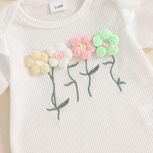 Mubineo Baby Girl Clothes Summer Outfits Cute Flower Romper Ruffle Skirt Shorts Skort Newborn Outfit Bodysuit Sets thumbnail 6