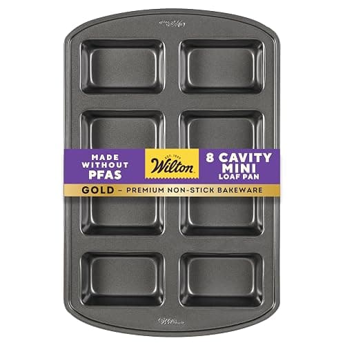 Wilton Gold Non-Stick Mini Loaf Pan, Stainless Steel Bakeware, Made without PFAS, Packaging May Vary - Image 1