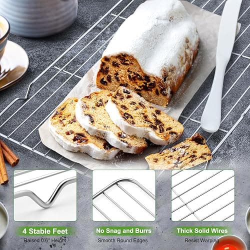 Decymis Cooling Rack and Baking Rack with Stainless Steel, 2 - Pack 10 x 15 Inches Heavy Duty Cooling Racks for Cooking and Baking, Sturdy Cookie Cooling Rack, Easy to Clean Oven & Dishwasher Safe thumbnail 4