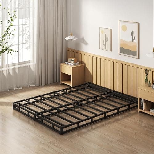 EMODA 5 Inch Box Spring Queen Size Bed Base, Heavy Duty Metal Queen Mattress Foundation with Fabric Cover, Easy Assembly, Black thumbnail 5