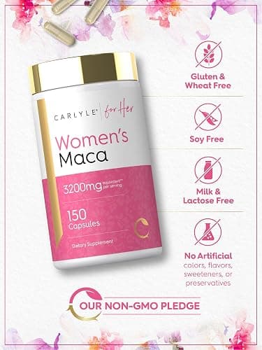 Carlyle Maca Root Capsules for Women | 150 Count | Non-GMO, Gluten Free Supplement | for Her thumbnail 5