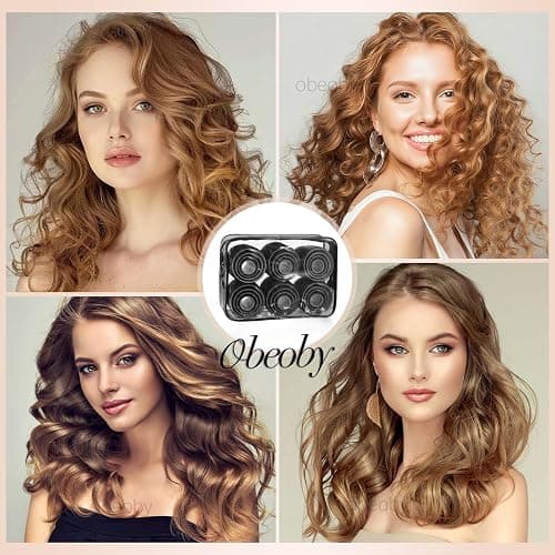 4 Sizes Self-Grip Hair Rollers Set - 50 Pcs Jumbo Curlers for Long, Short Hair and Bangs (25mm, 36mm, 48mm, 60mm) With Clips, Black thumbnail 6
