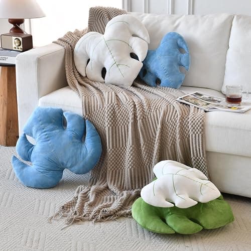 Leaf Pillow, Cute Decorative Throw Plant Pillow Aesthetic Decor Nature Pillow for Bed Couch, Leaves Shaped Pillow Perfect for Bedroom Living Room (Light Green, 15 Inches) thumbnail 3