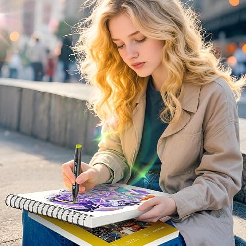 Soucolor Marker Paper Sketchbook,Bleedproof Maker Paper 9"x12" | Professional Bleedproof Marker Pad for Alcohol Markers 100 Sheets 73lb/120gsm Thick No-Penetration Drawing Paper thumbnail 8