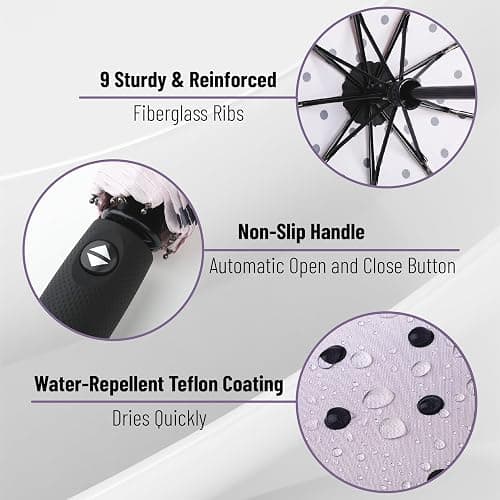 Mr. Pen- Windproof Travel Umbrella, Small Water-Resistant Automatic Folding Umbrella for Rain and Sun, Light, Compact and Portable for Women & Men, Fits Car & Backpack thumbnail 3