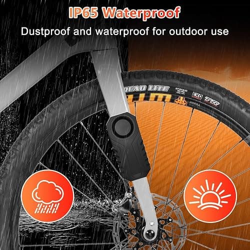 EGIZPY Bike Alarms,Bike Alarm Anti Theft, Bicycle Alarms with Remote,113dB Super Loud Bicycle Vibration Motion Sensor Siren Anti Theft Security System IP65 Waterproof thumbnail 6