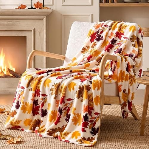 BEDELITE Fleece Blanket Soft Fall Throw for Couch Autumn Leaves 50"x60" | Ultra Soft Fleece, Plush Microfiber, Lightweight Warmth, Thanksgiving Gift, Fall Home Decor, Machine Washable, Couch Sofa Bed - Image 1
