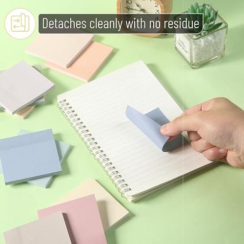Mr. Pen- Sticky Notes, 3"x3", 12 Pads, 600 Sheets, Soft Vintage Colors, Sticky Notes Bulk, Self-Stick Note Pads, Perfect for Office, School, Home, Study & Organization thumbnail 6
