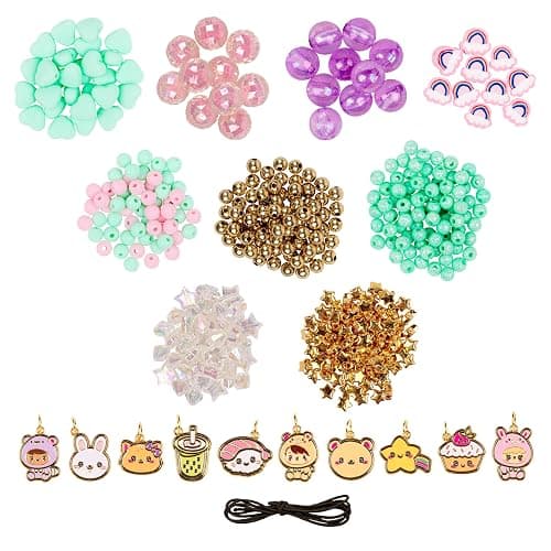 Fashion Angels Kawaii Cuties Bracelet Design Kit, Includes 10 Enamel Charms, Assorted Beads & Elastic String, Trendy DIY Jewelry Kit for Kids, Girls & Boys thumbnail 6