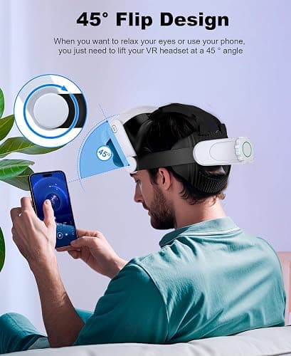 Head Strap for Quest 3S/ Quest 3/Quest 2, Elite Strap Replacement Enhanced Support Comfort, VR Headset Accessories Compatible with Oculus Meta Quest 3 Headstrap Reduce Facial Stress- MV1000 thumbnail 3