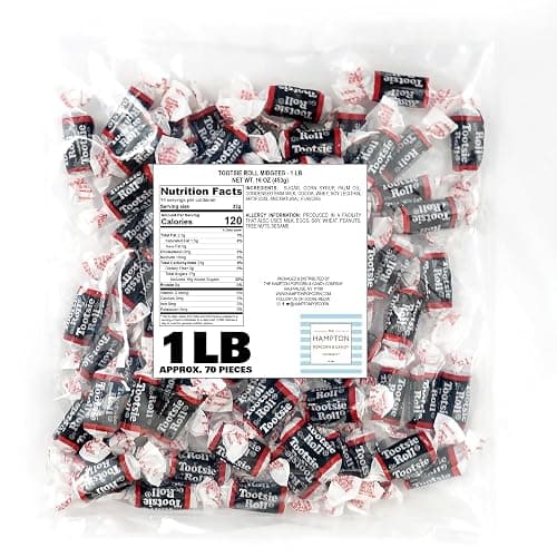 Tootsie Roll Midgees, 1lb Bulk Bag (Approx. 70 Pieces), Mini Chewy Candies, Individually Wrapped Bulk Candy, Chocolate Candies, The Hampton Popcorn & Candy Company thumbnail 2