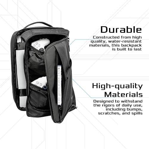 Ezgnuk Game Backpack for PS5 Console, Protective Travel Carrying Case, Large Capacity Storage Bag with Zippered Pocket for PlayStation 5, Laptop, Headphones, Game Discs and Accessories thumbnail 2
