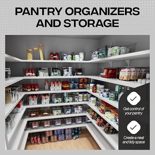 ClearSpace Clear Plastic Storage Bins – Pantry Organizers & Storage Containers, Cabinet Organizer - Home Organization Must Haves for Kitchen, Laundry Room, Office, Closet, Garage & Freezer | Clear plastic storage bins for pantry, cabinet, kitchen, laundry, office, closet, garage, and freezer organization thumbnail 4