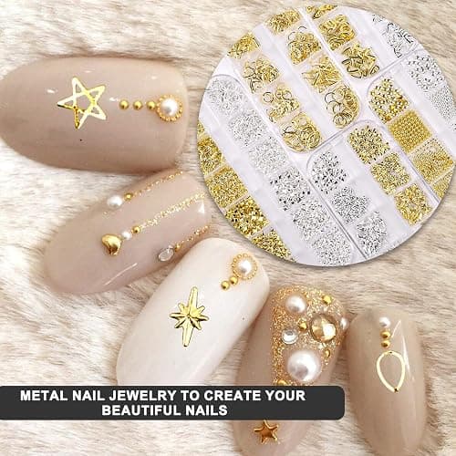 lafo Lot de 3 Boîtes Strass Ongle Nail Art avec Bijoux Ongles - Perles Charmes Cristal Blanc, Beige et Décoration Ongle - Kit Nail Art Accessoires Design Faciles (A) thumbnail 6