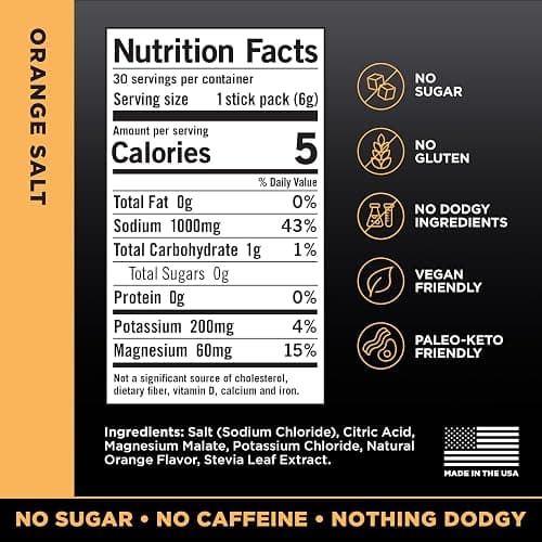 LMNT Zero Sugar Electrolytes - Orange Salt | Drink Mix | 30-Count thumbnail 2