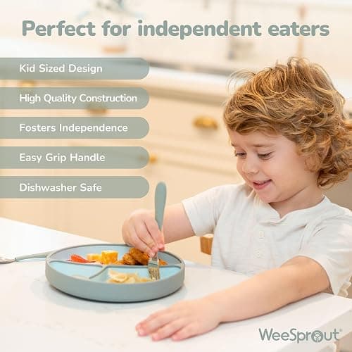 Kids Stainless Steel Utensils Set - Premium 18/8 Grade Silverware Kit - 2 Spoons, 2 Forks, and 2 Knives for Ages 4-7 - Silicone Easy-Grip Handles - Children Flatware Cutlery (Bright - Purple, Pink) thumbnail 3