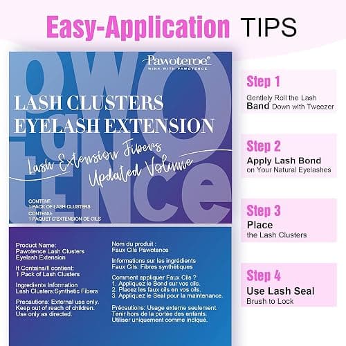 Pawotence Lash Clusters 280pcs Individual Lashes 30D 40D Cluster Eyelash Extensions 9-16mm Eyelash Clusters Lash Extensions for Self Application (30D&40D, 0.07D, 9-16mm) thumbnail 7