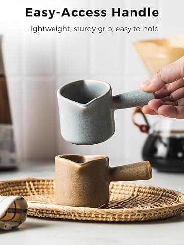 YHOJOY Espresso Cups Ceramic, Espresso Measuring Cups with Dual Measurement Scale, Expresso Shots Cup with Handle, Espresso Accessories, 3 Oz/ 90 Ml, Blue thumbnail 6