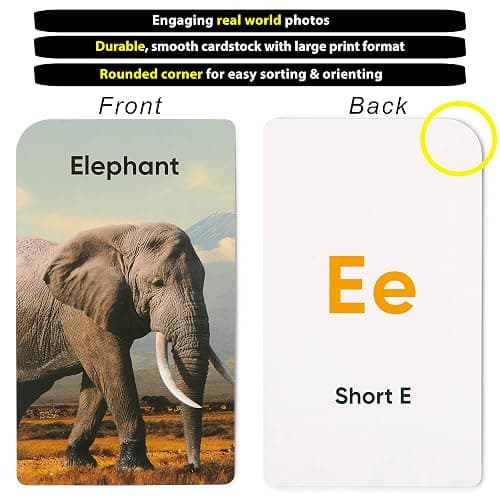 Award-Winning Flash Cards for Preschool & Kindergarten – 5-Deck Set, 180 Jumbo Cards – Learn Alphabet, Numbers, Colors, Shapes, First Words, Opposites & Rhyming – for Kids Ages 2–5 thumbnail 5