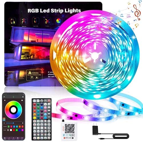 Ledagic Led Lights for Bedroom 32.8ft 300Leds Music Sync Led Strip Lights | Color Changing Led Lights with 60 Key Remote and App Control RGB Led Light Strip for Home Party Room Decoration - Image 1