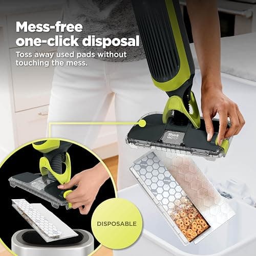 Shark VACMOP Cordless Hard Floor Vacuum Mop, Includes 2 Disposable Pads and 12 Ounces Solution, Charcoal Gray, VM180 thumbnail 5