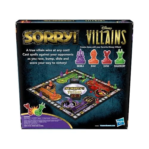 Hasbro Gaming Sorry! Board Game: Disney Villains Edition Kids Game, Family Games for Ages 6 and Up (Amazon Exclusive) thumbnail 3