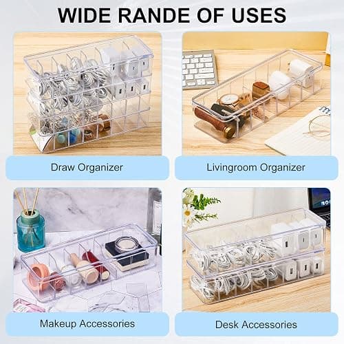 Tatuo 2 Pcs Cable Organizer Box with Wire Ties, Plastic Cord Storage Box with Lid, Electronics Organizer for Home Office Desk Organizers and Accessories (Clear) thumbnail 7