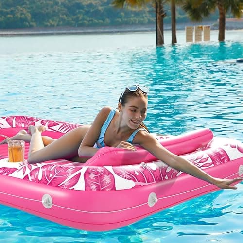 Inflatable Tanning Pool Lounger Float - Jasonwell 4 in 1 Sun Tan Tub Sunbathing Pool Lounge Raft Floatie Toys Water Filled Tanning Bed Mat Pad for Adult Blow Up Kiddie Pool Kids Ball Pit thumbnail 6