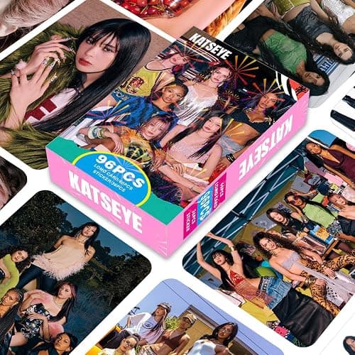 CCHZYSKO Katseye Photo Cards Novel Idol Album Cards Set Mini Photocards Set Fans Girls Fans Novel Idol Album Cards 04-60 cards 32 stickers thumbnail 5