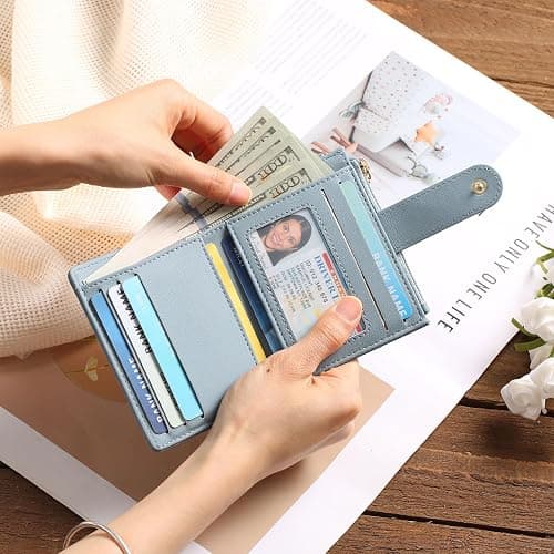 GAEKEAO Slim Wallet for Women, RFID Blocking Credit Card Holder Bifold Wallet with Zipper Coin Pocket, ID Window thumbnail 2