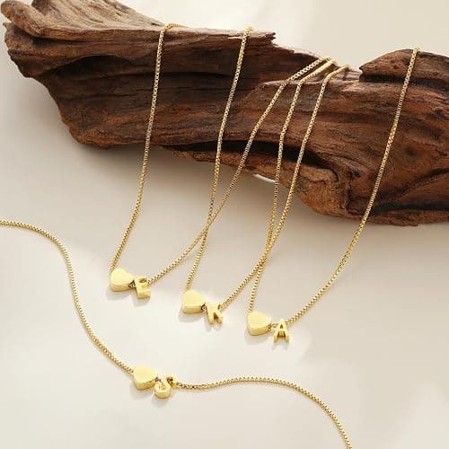 Eaciy Christmas Gifts for Grandkids Teens Girls, 18K Gold Plated Letter A-Z Heart Initial Necklaces for Women Teen Girl Trendy Stuff Birthday Gifts Stocking Stuffers for Teen Girls Women Jewelry thumbnail 7