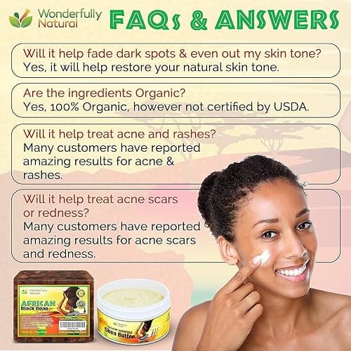 Wonderfully Natural #1 African Black Soap for Acne & Dark Spots | Organic Vegan Satisfaction Guarantee | 1lb bar 90 day Supply thumbnail 6
