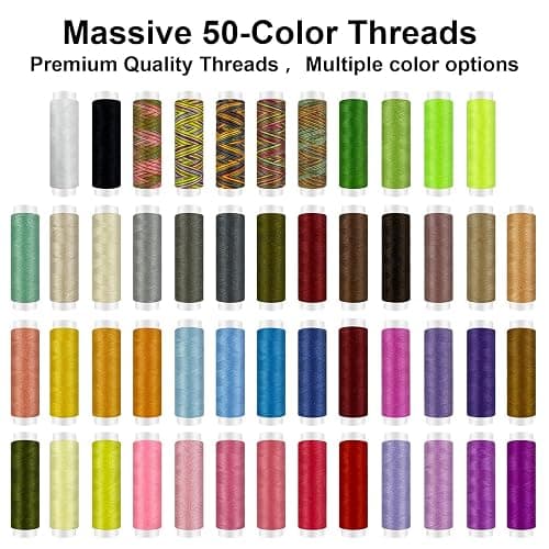 HYHJMISTY Sewing Kit for Adults, 50 Color Sewing Thread Kit, 295PCS Sewing Accessories with Ergonomic Scissors, Portable Professional Mending Essentials for Travel, Home, Beginners thumbnail 3