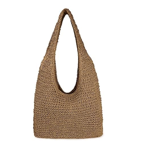Women Large Straw Beach Bag Handmade Woven Shoulder Bags Hobo Tote Handbag Purse for Summer - Image 1