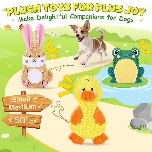 XIUGOAL Dog Toys to Keep Them Busy, 3 Pack No Stuffing Interactive Dog Toys with Crinkle, Squeaky Puppy Chew Toys for Small, Medium Breeds thumbnail 2
