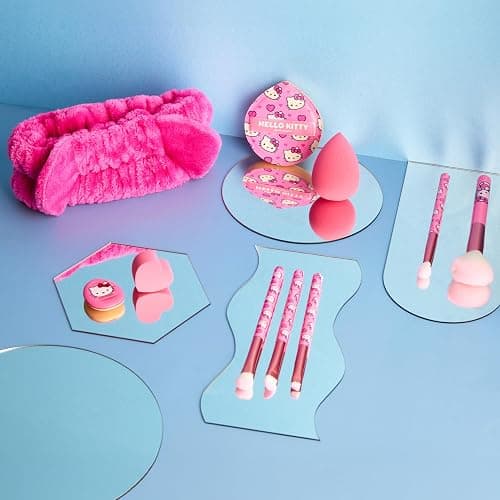 Get Trend Hello Kitty Sanrio Makeup Brush Sponge Set for Girls, Teens with Headband Powder Puffs Soft Brushes Beauty Sponges, Kawaii Gifts for Girls (Pink Hello Kitty) thumbnail 5