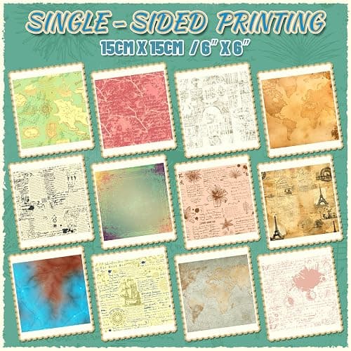 48Pcs Vintage Pattern Scrapbook Paper 15*15cm Premium Specialty Craft Paper Folded Flat for DIY Background Card Making Scrapbook Photo Album Decor thumbnail 6