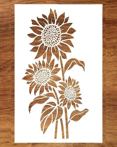 DLY LIFESTYLE Large Sunflower Stencil for Painting (12x15 Inches) - Flower Stencils for Crafts Reusable for Walls, Fabric, Furniture - Wall Stencil - Floral Stencils for Painting on Wood - Image 1