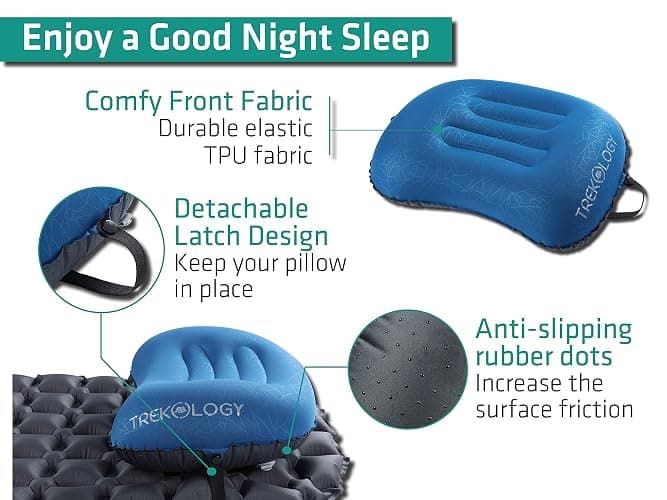 TREKOLOGY Aluft 2.0 Ultralight Inflatable Camping Pillow – 1 PC Compact Outdoor Travel Pillow for Hiking, Backpacking & Camping – Adjustable Firmness & Natural Neck Alignment – Quick & Easy To Inflate thumbnail 4